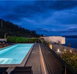 5 bedroom beachfront villa with heated pool near Omis, sleeps 9